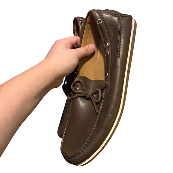 Paul Stuart Brown Leather Boat Moccasin Shoe Loafer Size 10 Mens